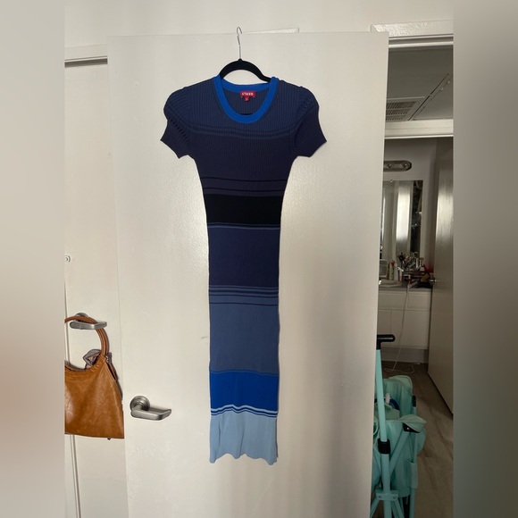 Staud Colorblock Rib Sweater Dress - Picture 2 of 4